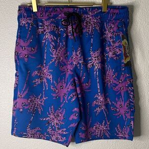 Vibrant Blue and Purple casual Shorts- Large